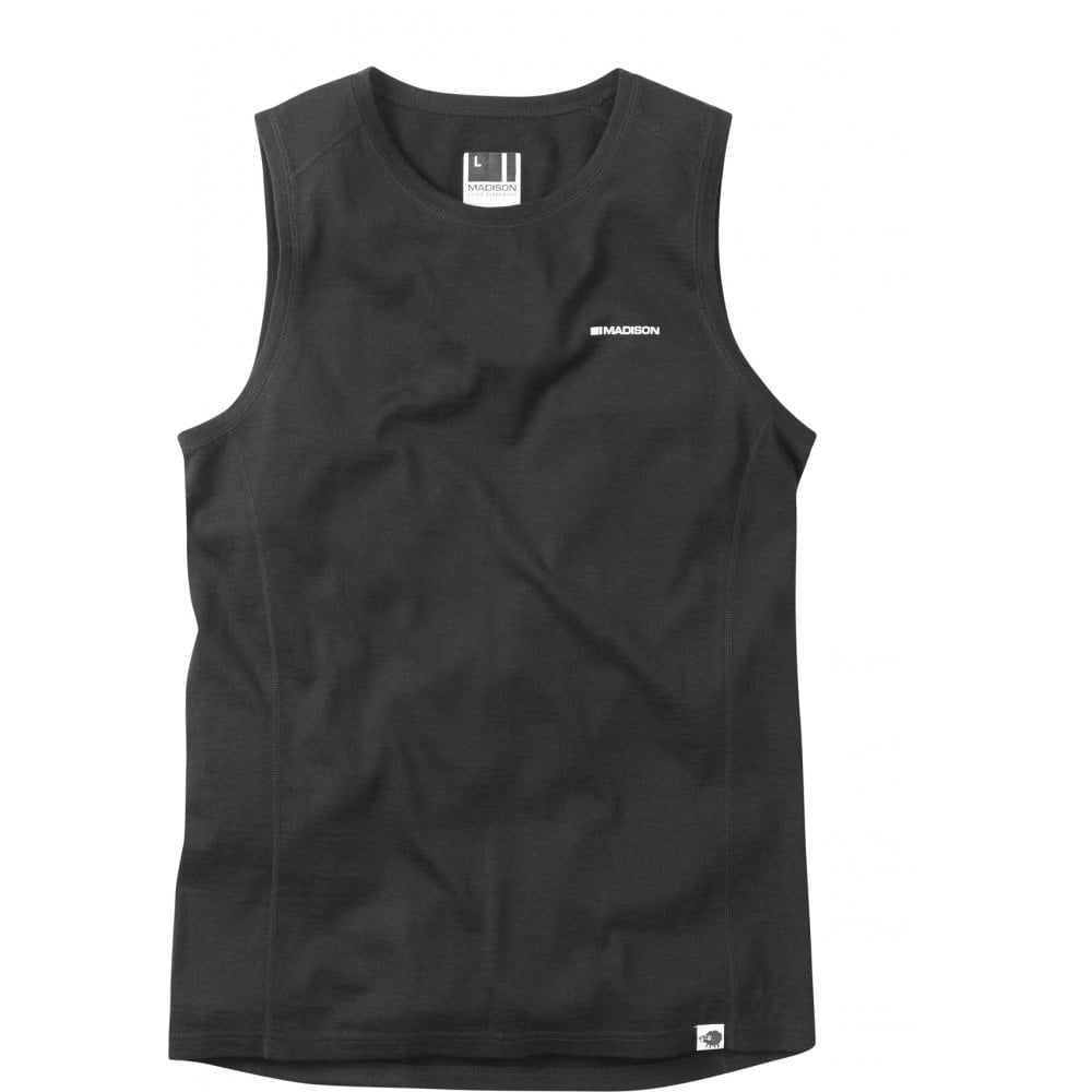 Madison Isoler Merino men's sleeveless baselayer, Black X-Small Black / XS