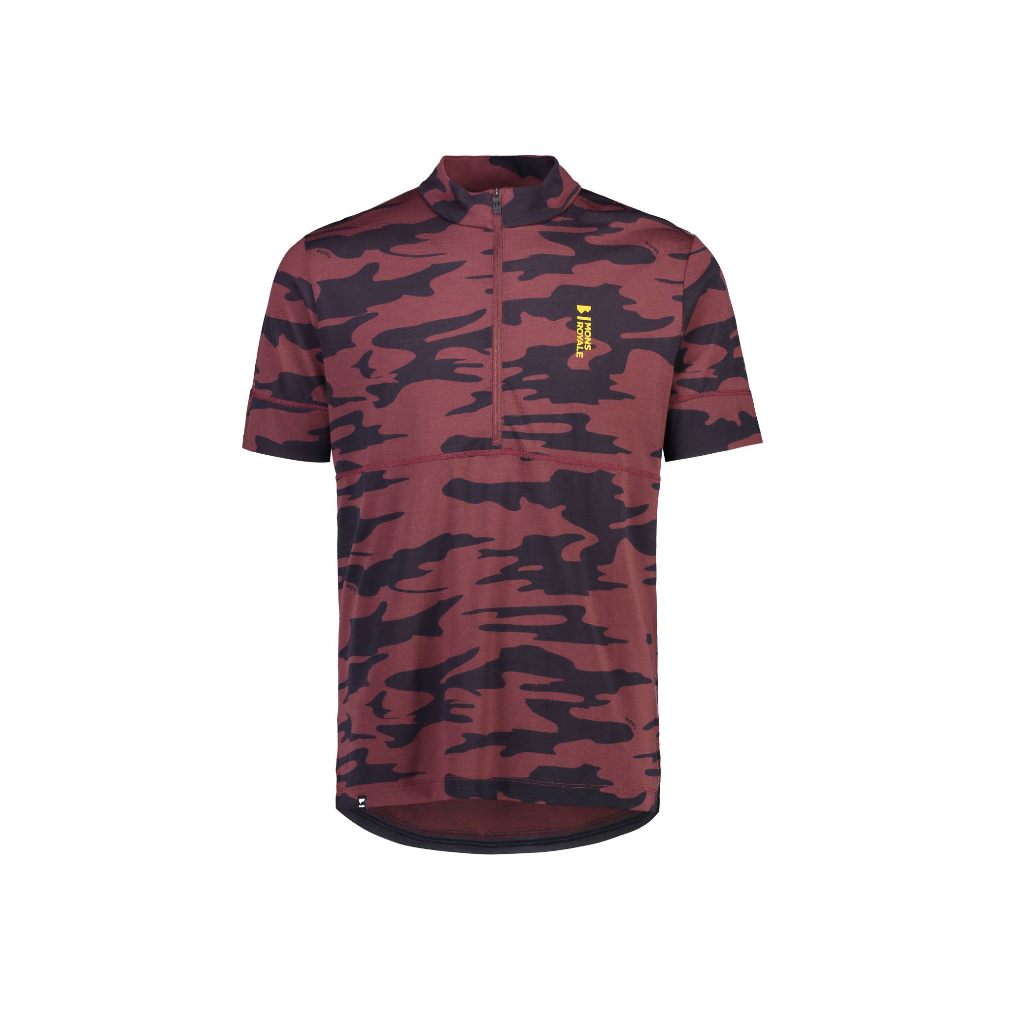 Mons Royale Cadence Half Zip T - Chocolate Camo Chocolate Camo / XL