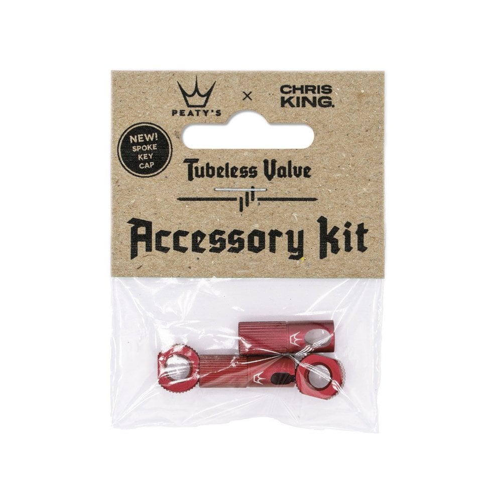 Peaty's Chris King Tubeless Valve Accessory Kit Red