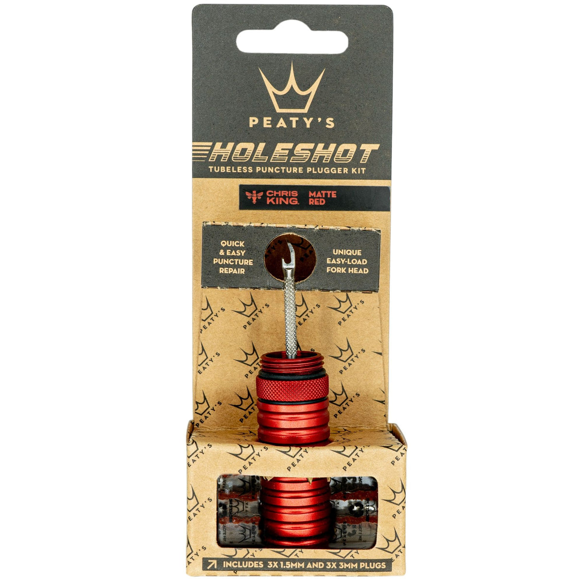 Peaty's Holeshot Tubeless Puncture Plugger Kit Red / Single
