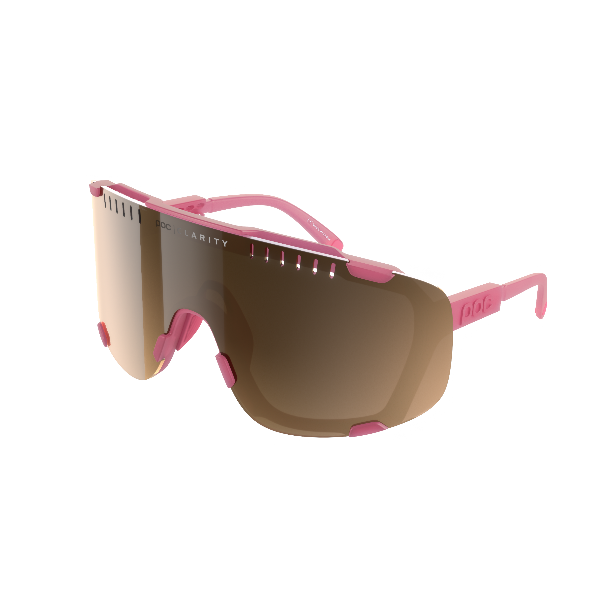 POC Devour Sunglasses Actinium Pink Translucent / Brown/Silver Mirror