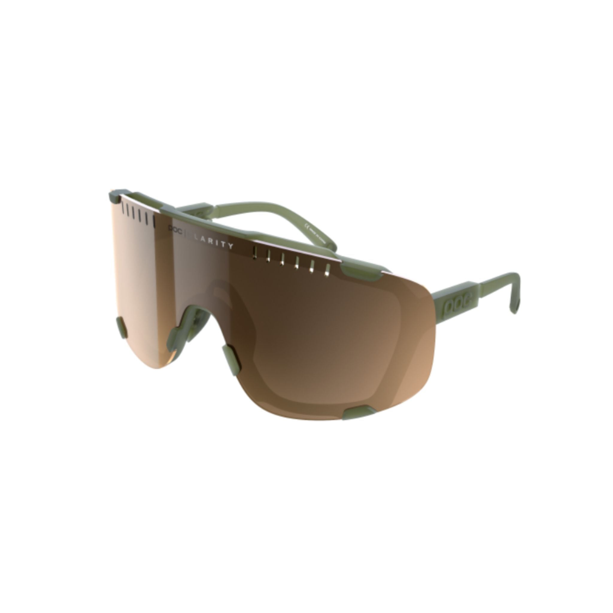 POC Devour Sunglasses Epidote Green Translucent / Brown/Silver Mirror