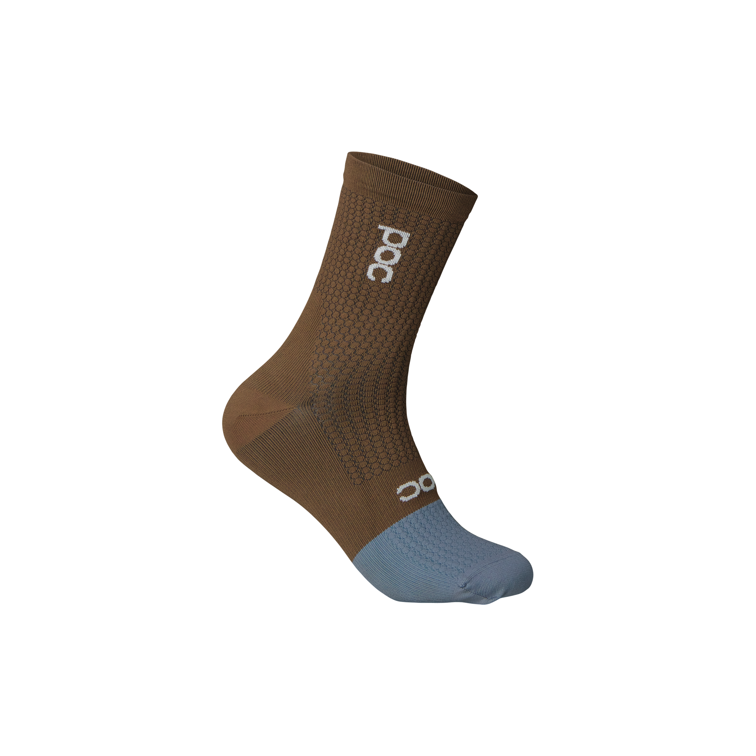 POC Flair Sock Mid Jasper Brown/Calcite Blue / Small/37-39