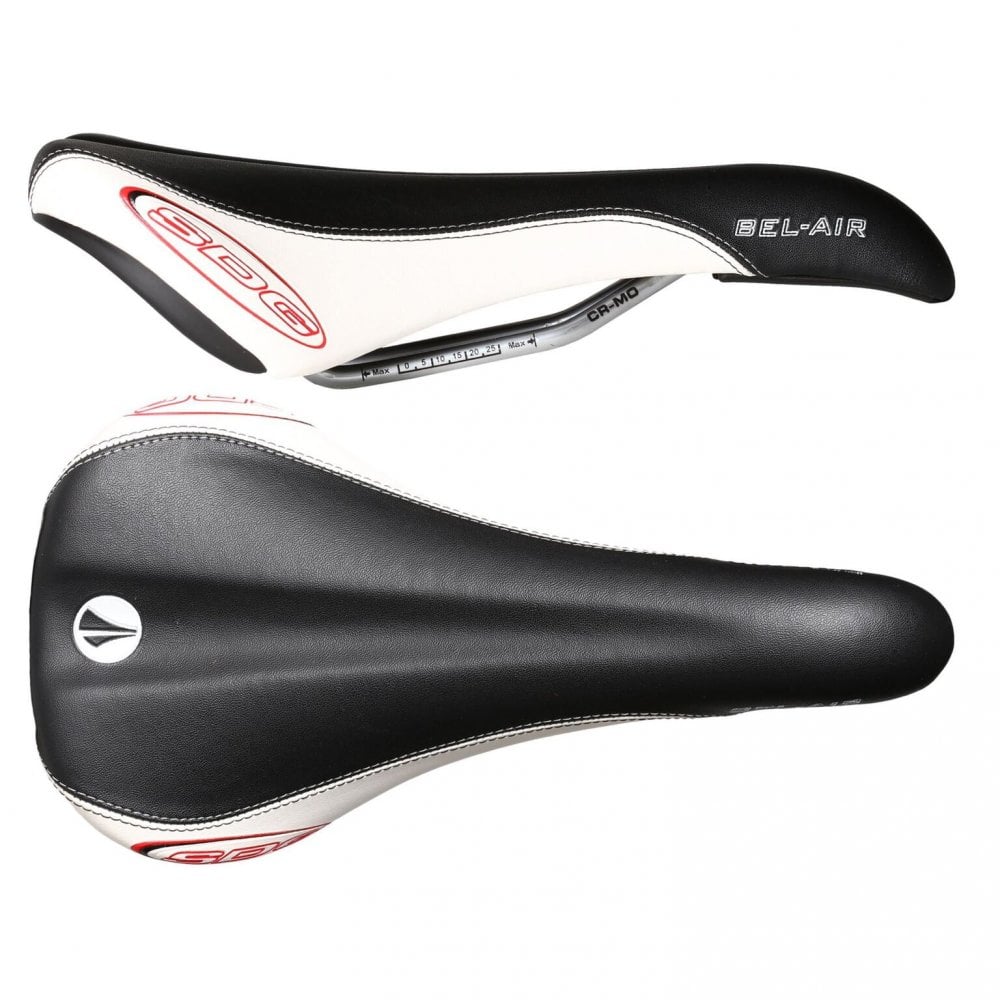 SDG Bel Air Cro-Mo Rail Saddle Black MF/White
