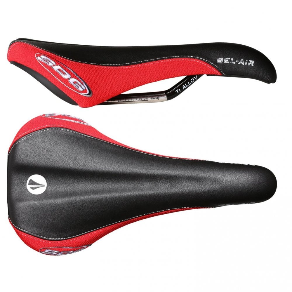 SDG Bel Air Ti-Alloy Rail Saddle Black MF/Red