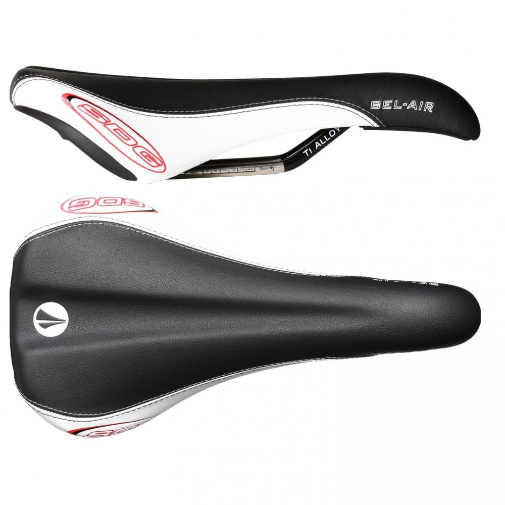 SDG Bel Air Ti-Alloy Rail Saddle Black MF/White MF