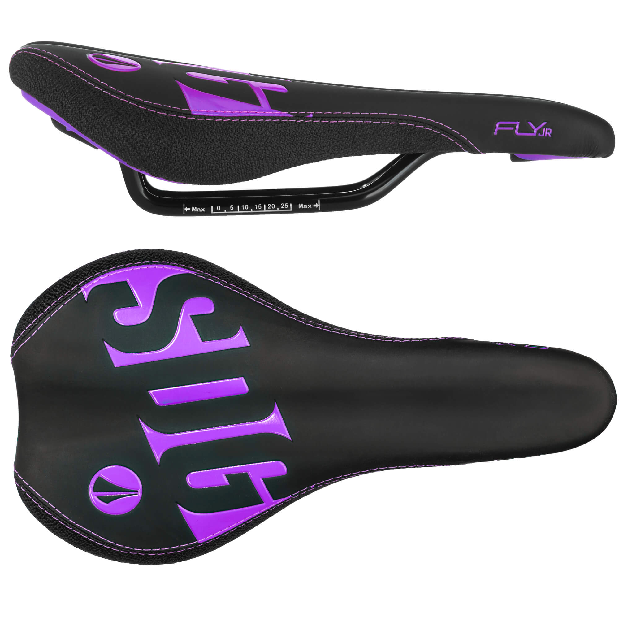 SDG Fly Junior Steel Rail Saddle Black/Purple