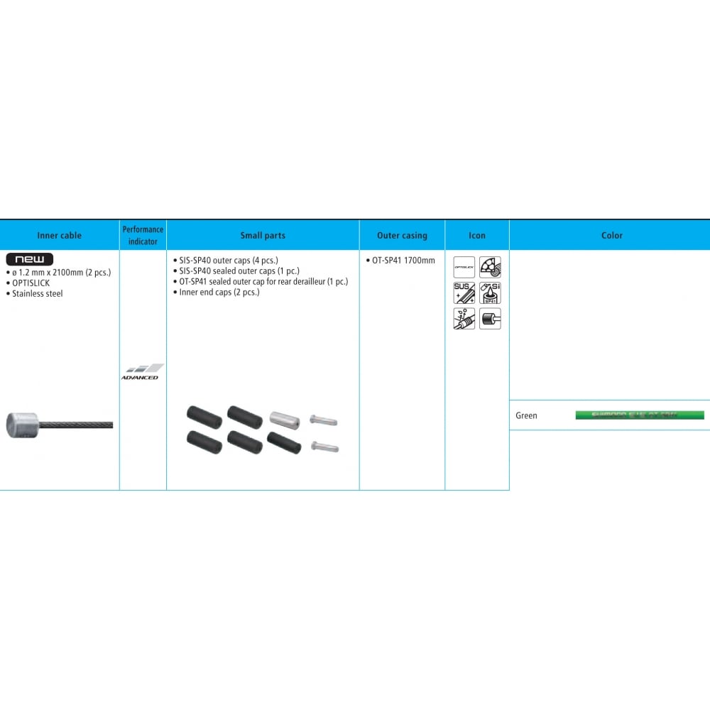 Shimano 105 5800 / Tiagra 4700 Road gear cable set, Optislick coated inners Black