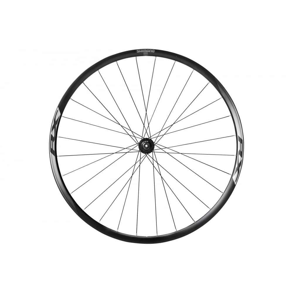 Shimano WH-RX010 disc road wheel, clincher 24 mm, black Black / Front