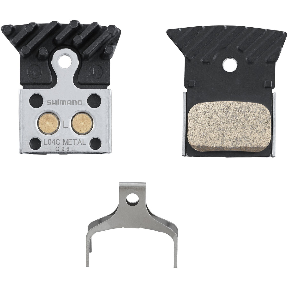 Shimano XT L04C Metal Sintered Disc Brake Pads with Cooling Fins Black