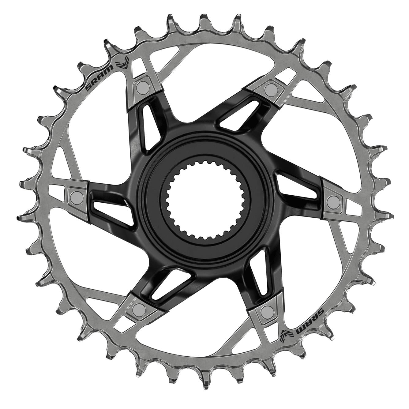 SRAM XX Eagle Chainring T-Type Bosch Generation 4 Direct Mount Black/Silver / 34T
