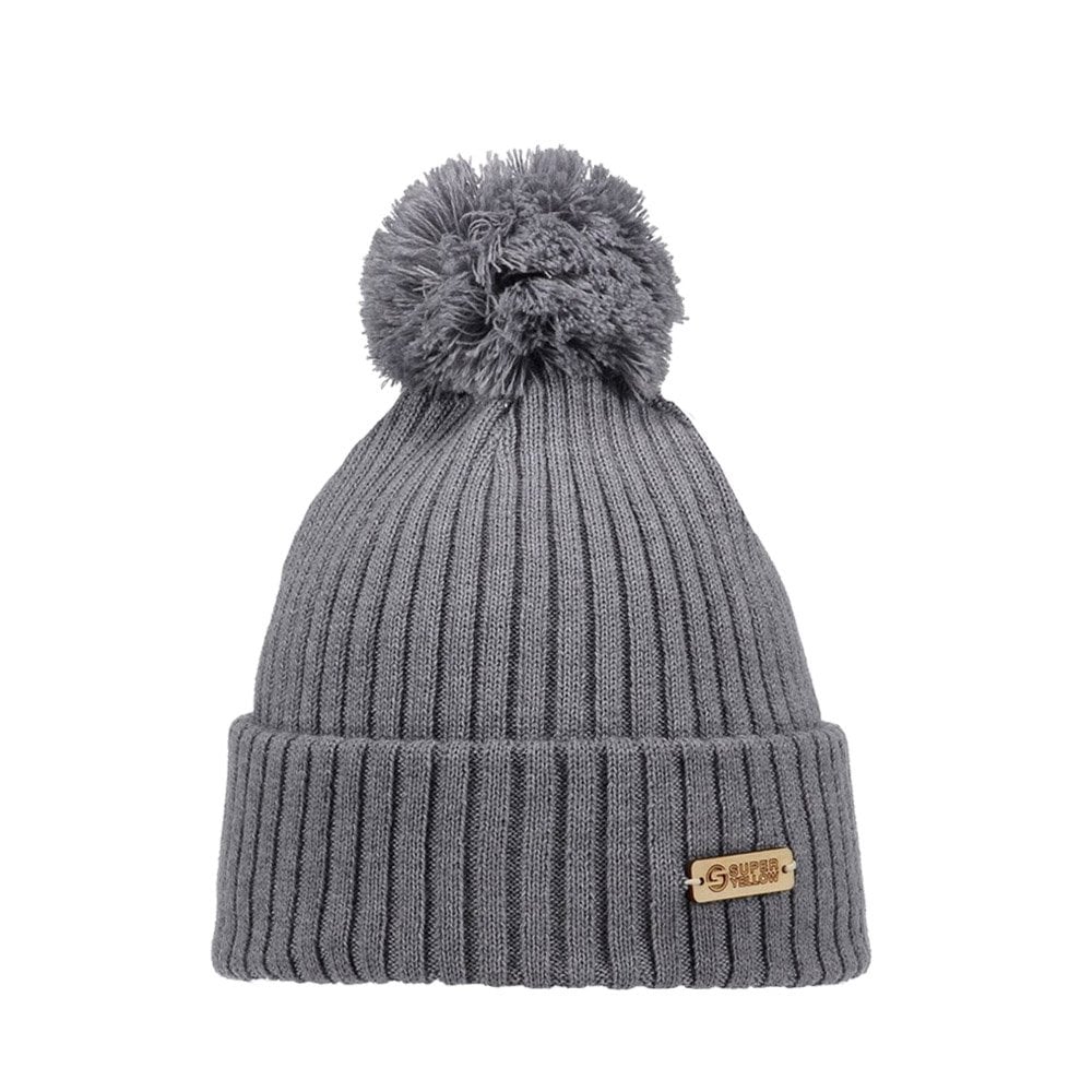 SuperYellow Kide Merino Wool Beanie Light Grey