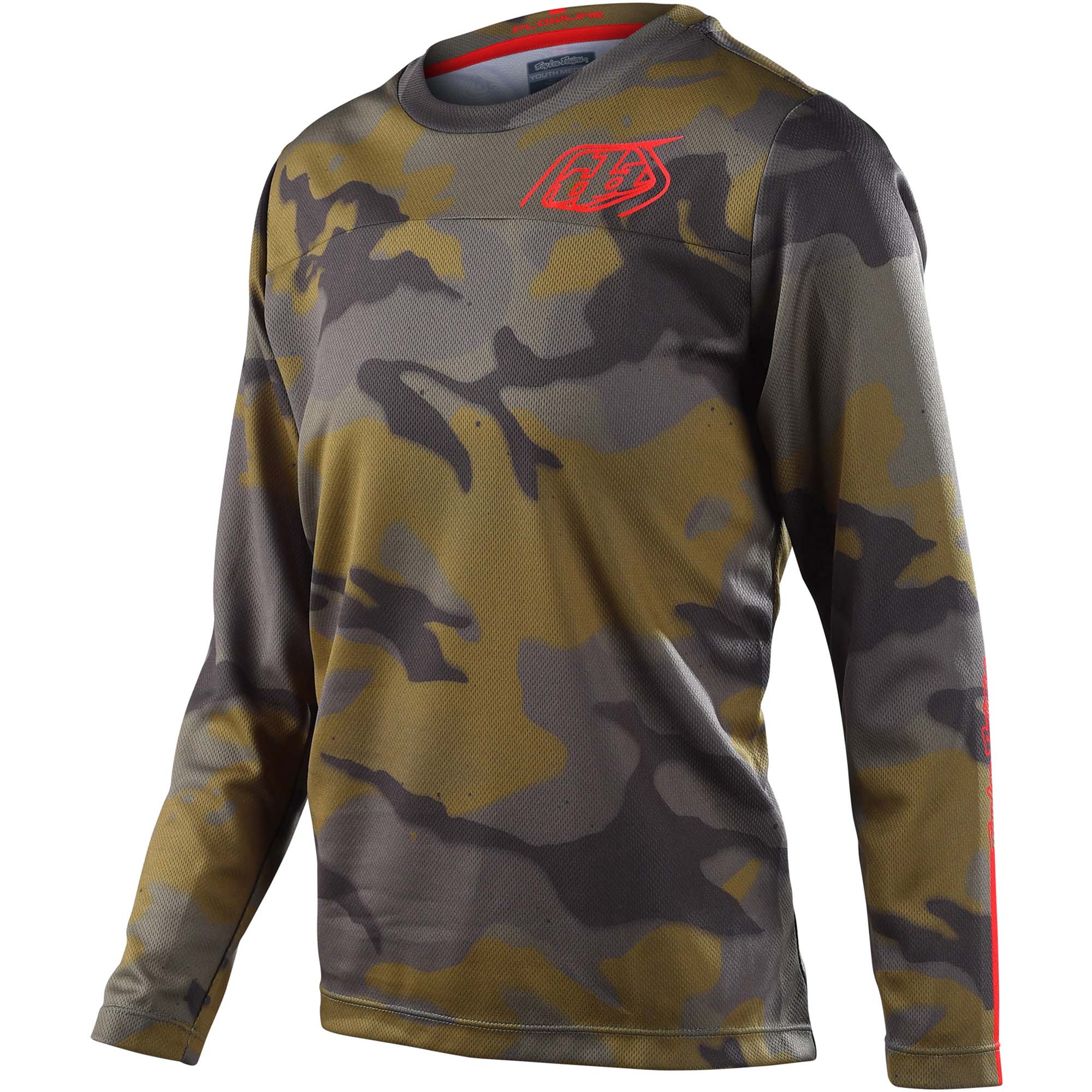 Troy Lee Designs Youth Flowline LS Jersey Spray Camo - Army / Y-XS