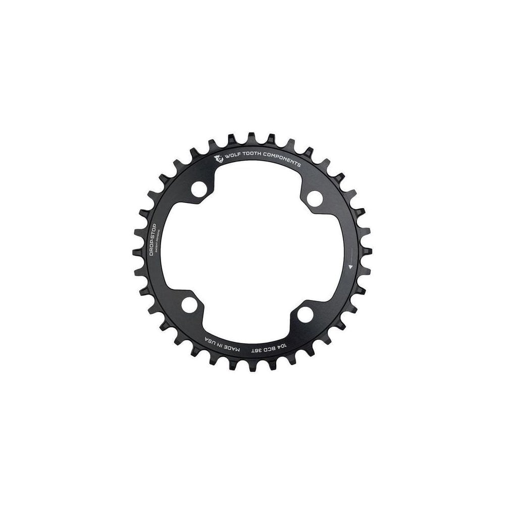 Wolf Tooth 104 BCD Chainring for Shimano 12 spd Black / 34t