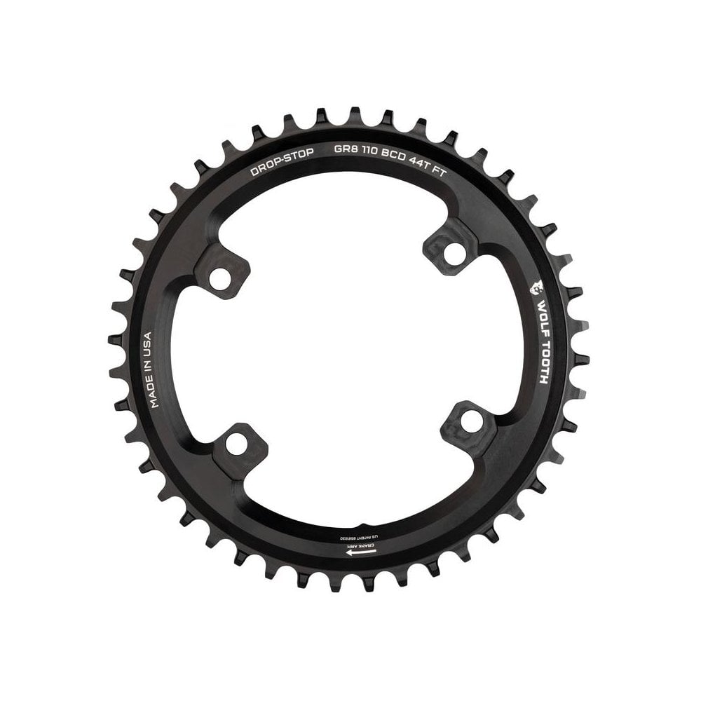 Wolf Tooth 110 BCD 4 Bolt Chainring for Shimano GRX Black / 42t