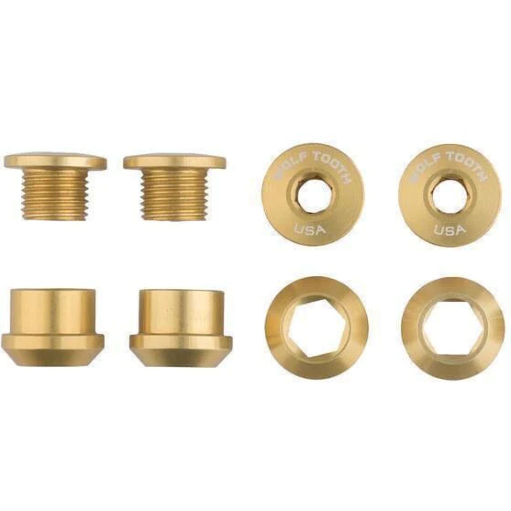 Wolf Tooth Chainring Bolts for 1x Set of 4 Gold / Set of 4