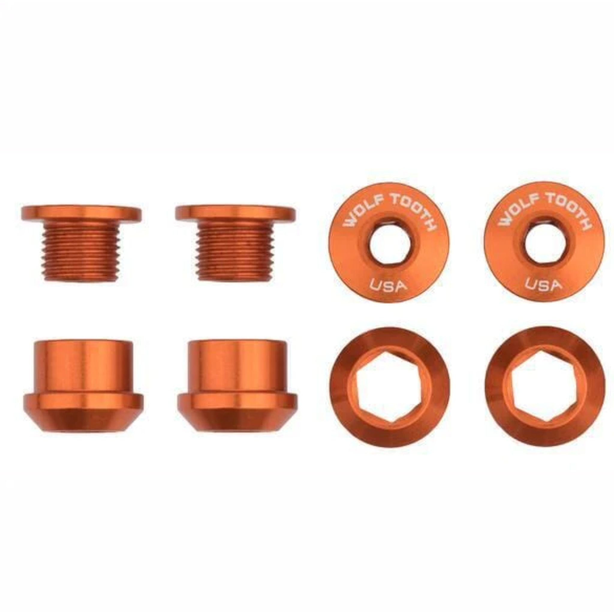 Wolf Tooth Chainring Bolts for 1x Set of 4 Orange / Set of 4