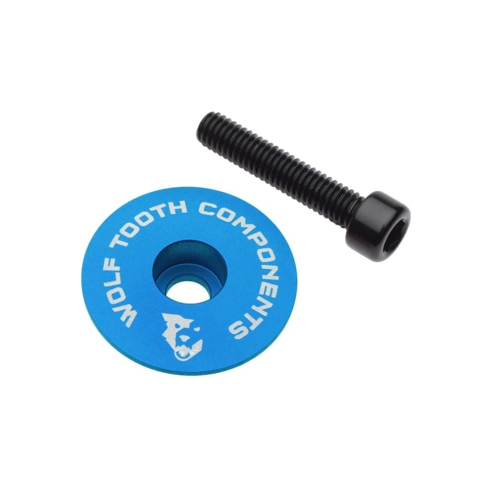 Wolf Tooth Ultralight Stem Cap and Bolt Blue