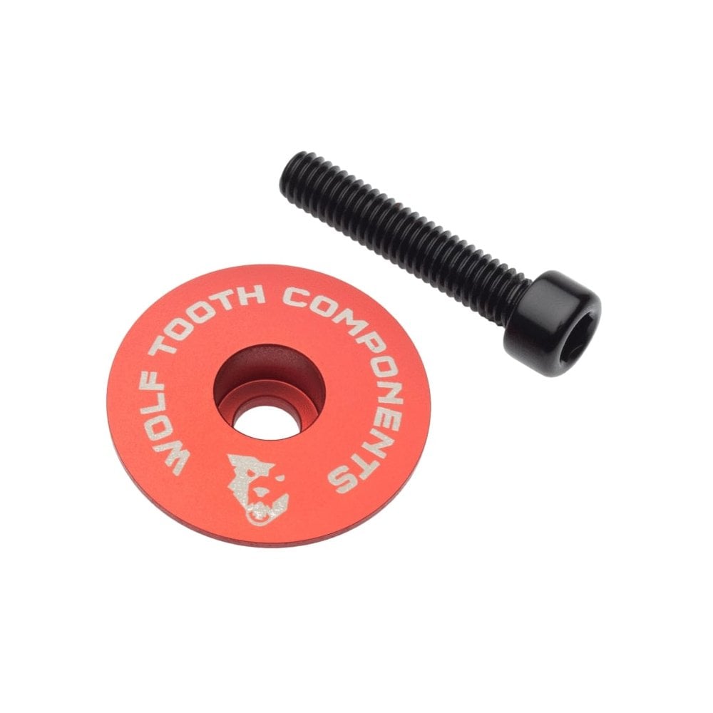 Wolf Tooth Ultralight Stem Cap and Bolt Red