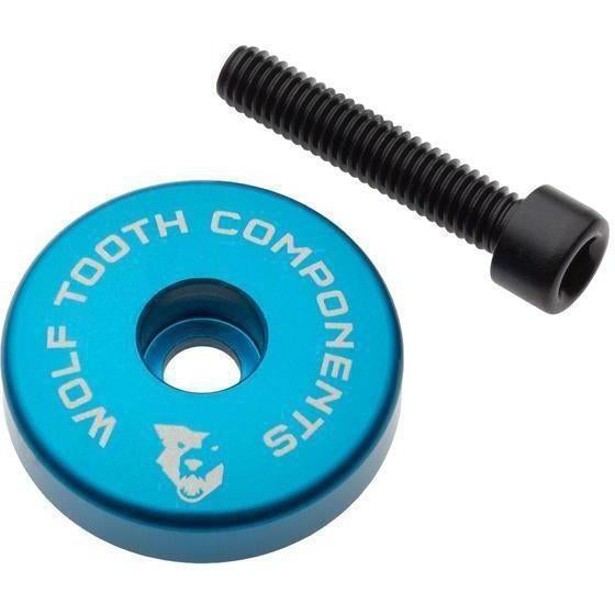 Wolf Tooth Ultralight Stem Cap with Integrated Spacer 10mm Blue / 10mm