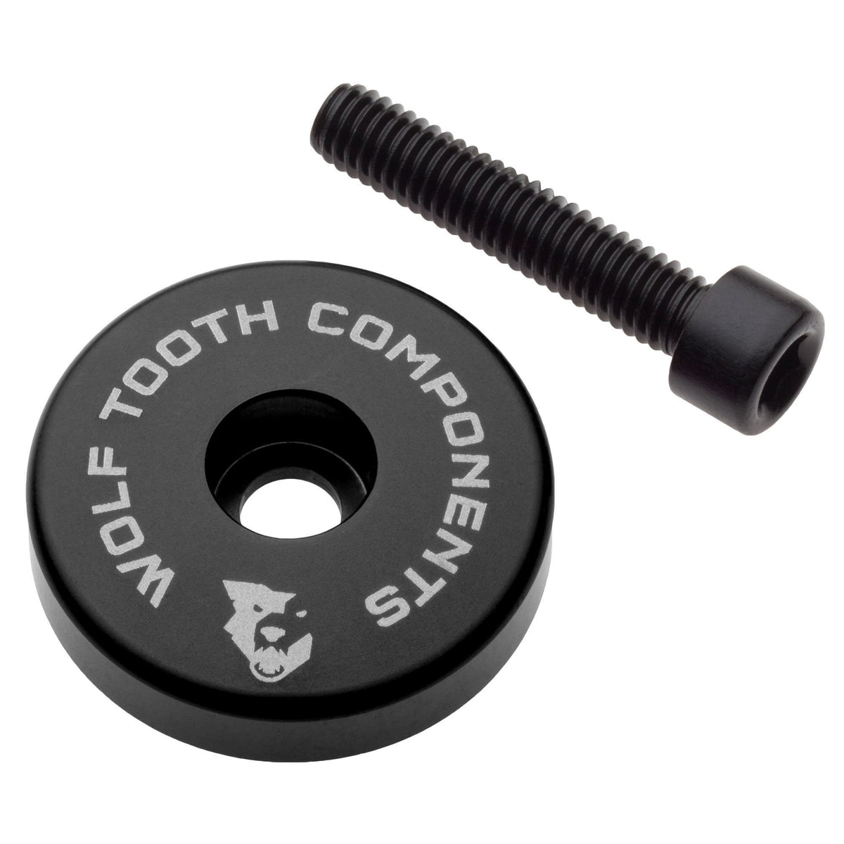 Wolf Tooth Ultralight Stem Cap with Integrated Spacer 5mm Black / 5mm