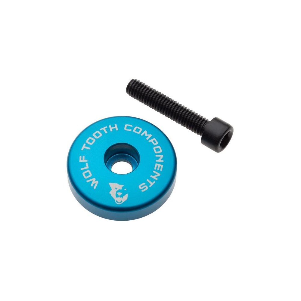 Wolf Tooth Ultralight Stem Cap with Integrated Spacer 5mm Blue / 5mm