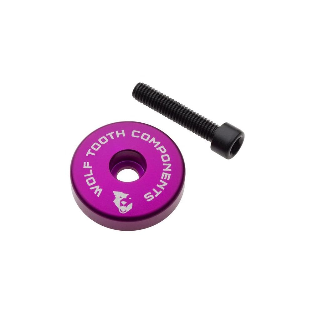 Wolf Tooth Ultralight Stem Cap with Integrated Spacer 5mm Purple / 5mm